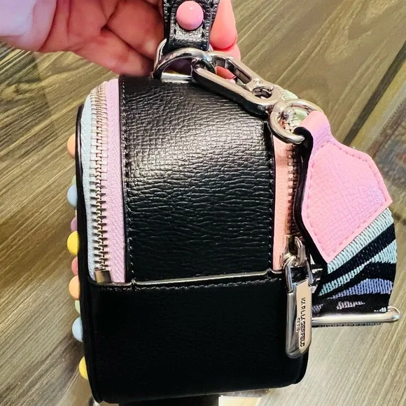 Karl Lagerfeld Black Bag with Multicolor Studs with BONUS bag - Picture 5 of 11